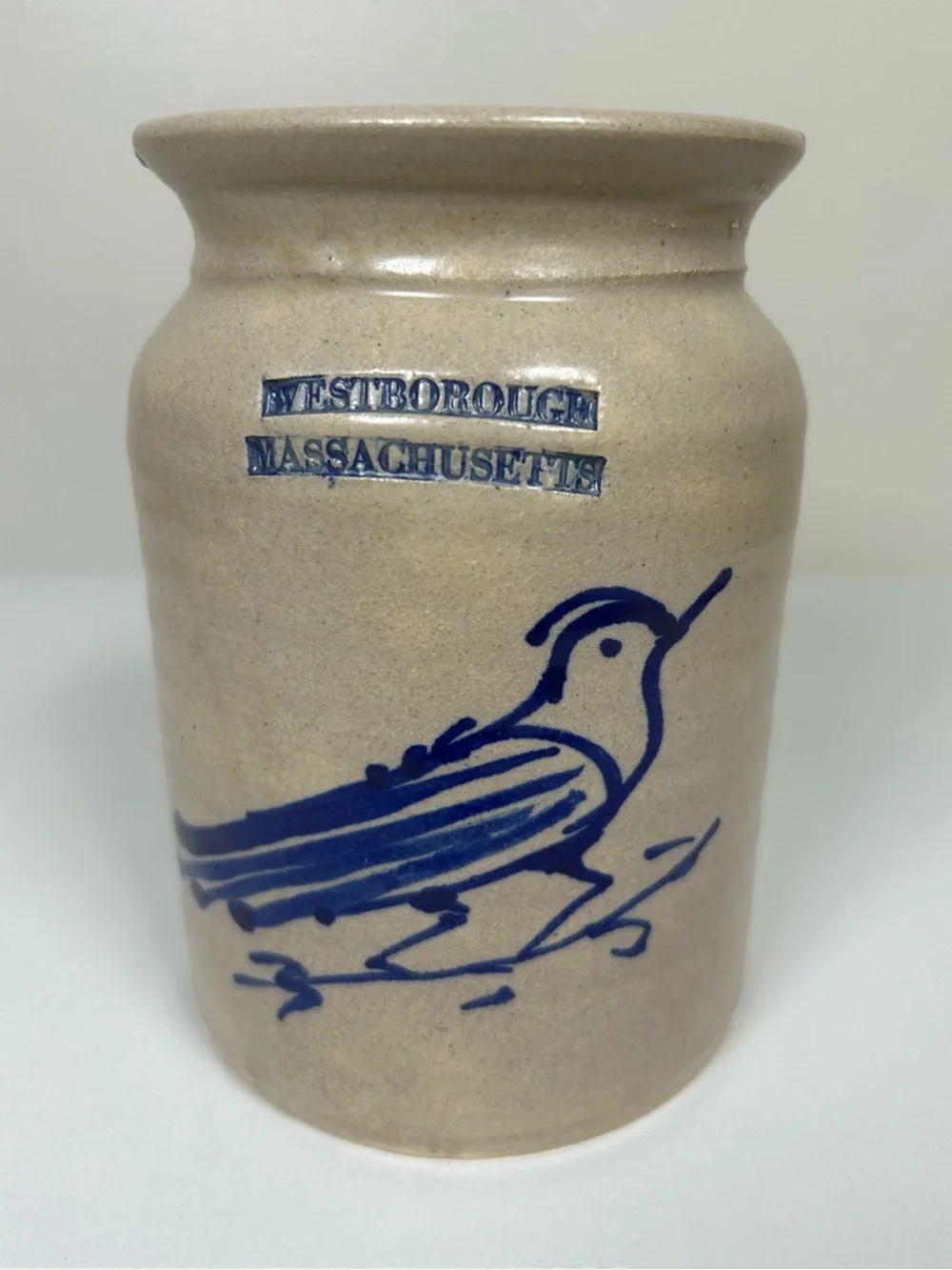Nancy Sampson 6” Vintage 1988 Stoneware Pottery Jar Westborough Westminster Mass